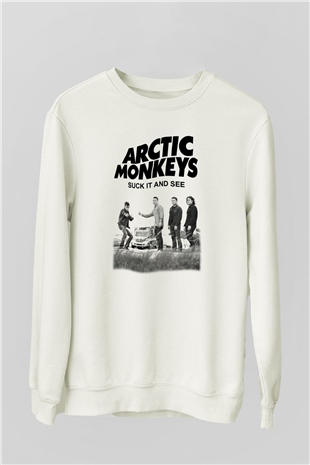 Arctic Monkeys Beyaz Unisex Sweatshirt