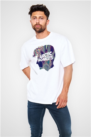 Arctic Monkeys Beyaz Oversize Tişört Oversize T-shirt - TişörtFabrikası
