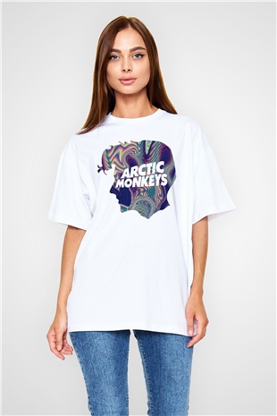Arctic Monkeys Beyaz Oversize Tişört Oversize T-shirt - TişörtFabrikası