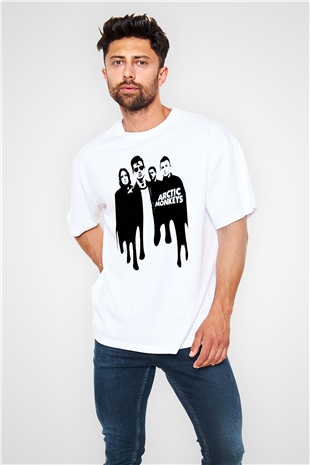 Arctic Monkeys Beyaz Oversize Tişört Oversize T-shirt - TişörtFabrikası