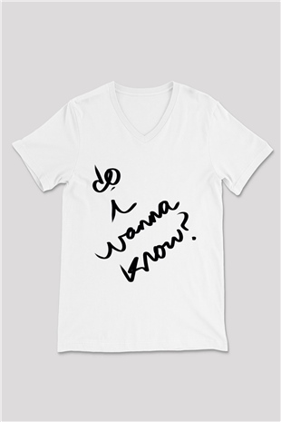 Arctic Monkeys Beyaz Unisex V Yaka Tişört