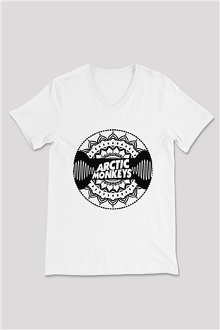 Arctic Monkeys Beyaz Unisex V Yaka Tişört