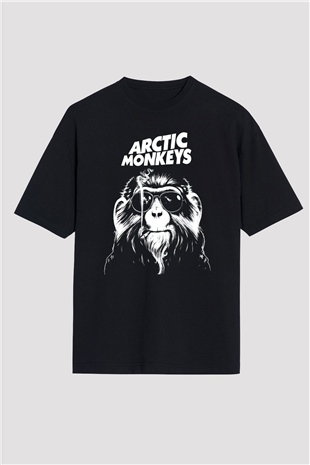 Arctic Monkeys Gözlüklü Maymun Siyah Oversize Tişört Oversize T-shirt - TişörtFabrikası