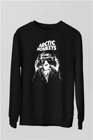 Arctic Monkeys Gözlüklü Maymun Siyah Unisex Sweatshirt