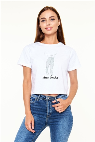Arctic Monkeys Keep Calm And Listen To Arctic Monkeys Beyaz  Crop Top Tişört