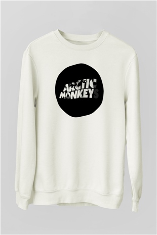 Arctic Monkeys Logo Beyaz Unisex Sweatshirt