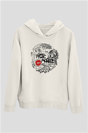 Arctic Monkeys One For The Road Beyaz Unisex Kapüşonlu Sweatshirt