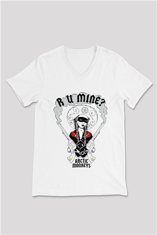 Arctic Monkeys R U Mine Beyaz Unisex V Yaka Tişört