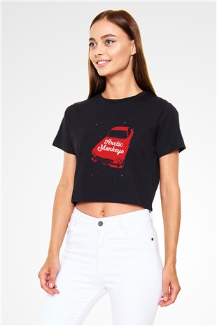 Arctic Monkeys Siyah  Crop Top Tişört