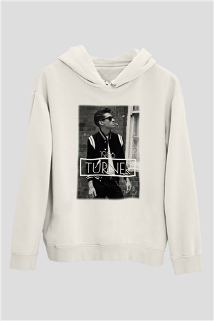 Arctic Monkeys Turner Beyaz Unisex Kapüşonlu Sweatshirt