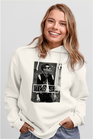 Arctic Monkeys Turner Beyaz Unisex Kapüşonlu Sweatshirt