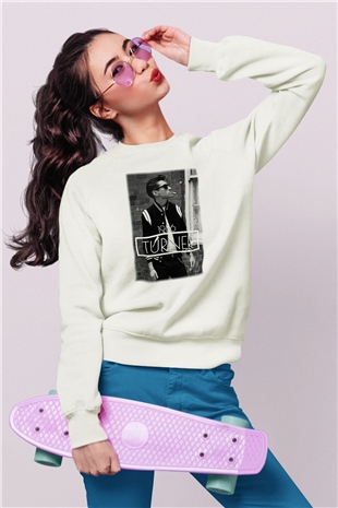 Arctic Monkeys Turner Beyaz Unisex Sweatshirt