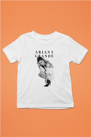 Ariana Grande Baskılı Beyaz Unisex Çocuk Tişört