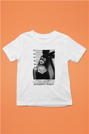 Ariana Grande Baskılı Beyaz Unisex Çocuk Tişört