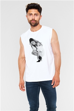 Ariana Grande Beyaz Unisex Kolsuz Tişört