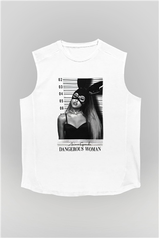 Ariana Grande Beyaz Unisex Kolsuz Tişört