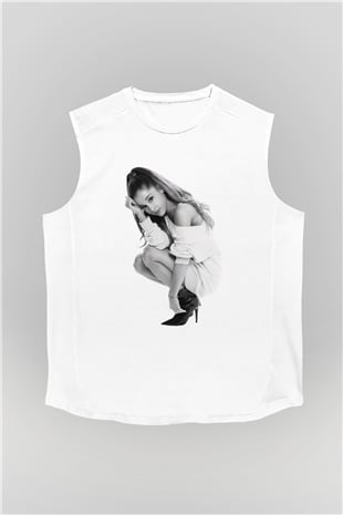Ariana Grande Beyaz Unisex Kolsuz Tişört