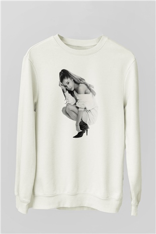 Ariana Grande Beyaz Unisex Sweatshirt
