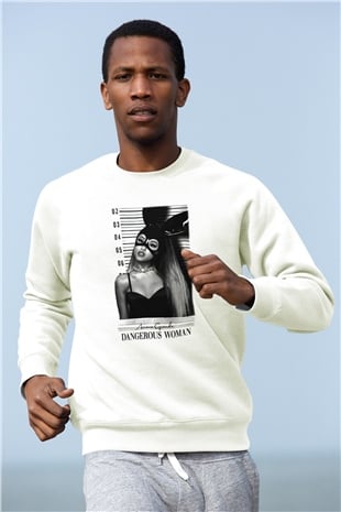 Ariana Grande Beyaz Unisex Sweatshirt