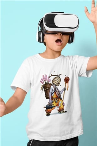 Arıcı Baskılı Beyaz Unisex Çocuk Tişört