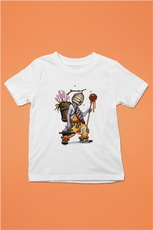 Arıcı Baskılı Beyaz Unisex Çocuk Tişört