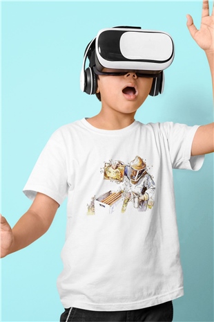 Arıcı Baskılı Beyaz Unisex Çocuk Tişört