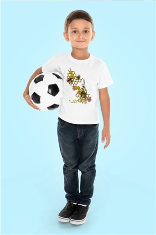 Arıcı Baskılı Beyaz Unisex Çocuk Tişört