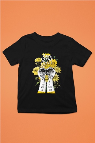 Arıcı Baskılı Siyah Unisex Çocuk Tişört