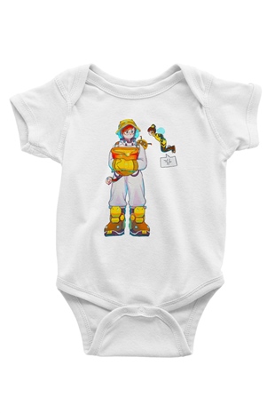 Arıcı Beyaz Bebek Body - Zıbın