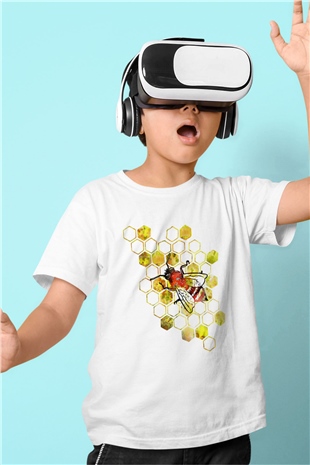 Arıcı Beyaz Unisex Çocuk Tişört