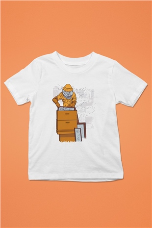 Arıcı Beyaz Unisex Çocuk Tişört