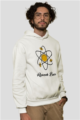 Arıcı Beyaz Unisex Hoodie