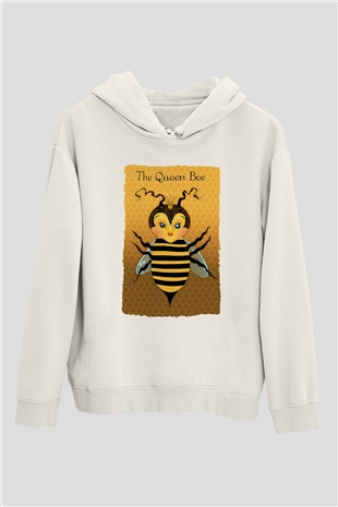 Arıcı Beyaz Unisex Hoodie