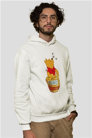 Arıcı Beyaz Unisex Hoodie