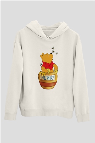 Arıcı Beyaz Unisex Hoodie