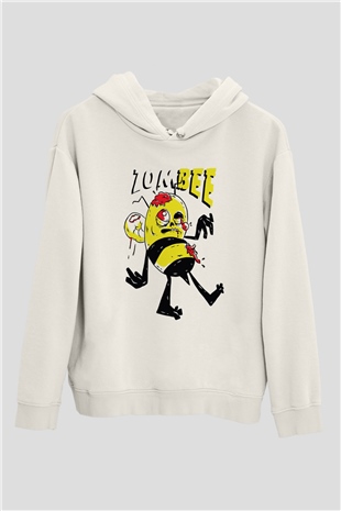 Arıcı Beyaz Unisex Kapüşonlu Sweatshirt