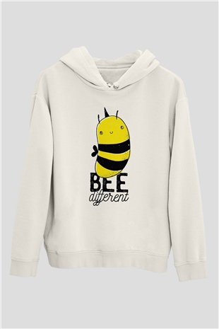 Arıcı Beyaz Unisex Kapüşonlu Sweatshirt