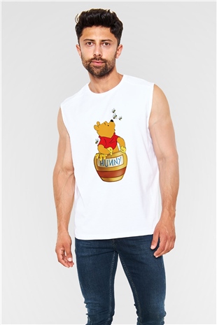 Arıcı Beyaz Unisex Kolsuz Tişört