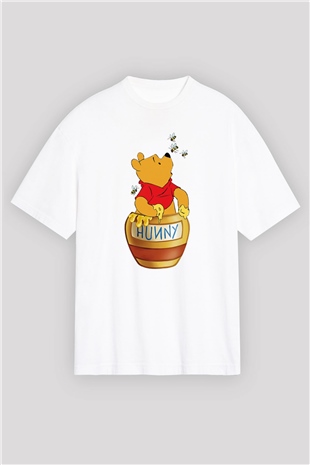 Arıcı Beyaz Unisex Oversize Tişört T-Shirt