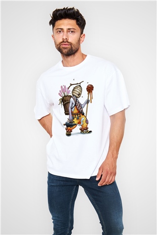 Arıcı Beyaz Unisex Oversize Tişört T-Shirt
