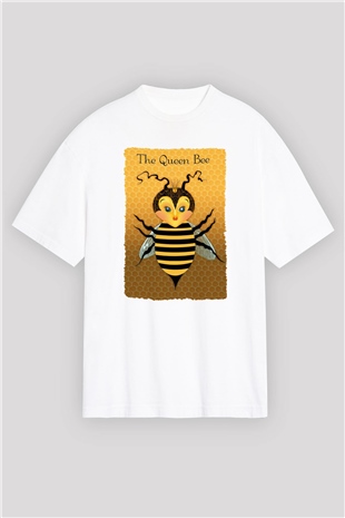 Arıcı Beyaz Unisex Oversize Tişört T-Shirt