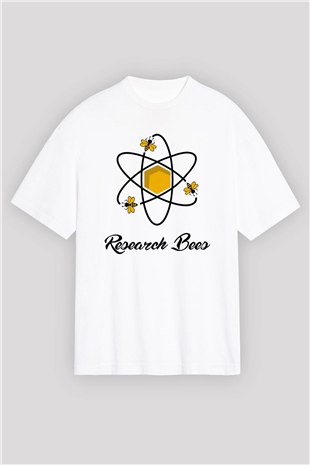 Arıcı Beyaz Unisex Oversize Tişört T-Shirt