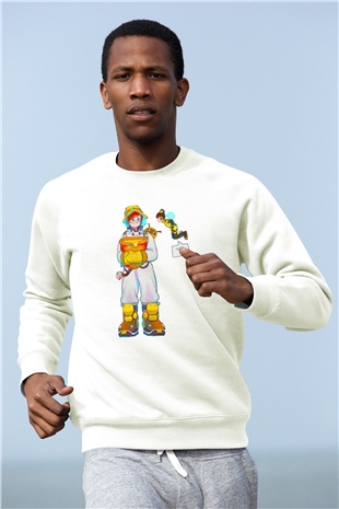 Arıcı Beyaz Unisex Sweatshirt
