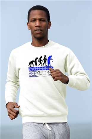 Arıcı Beyaz Unisex Sweatshirt