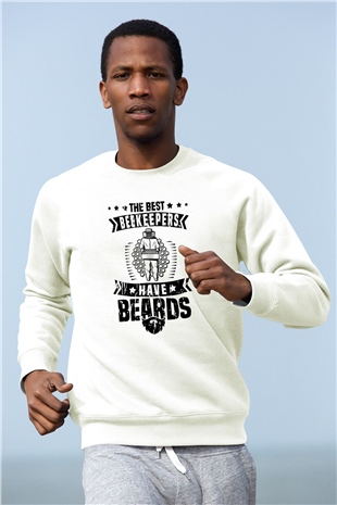 Arıcı Beyaz Unisex Sweatshirt