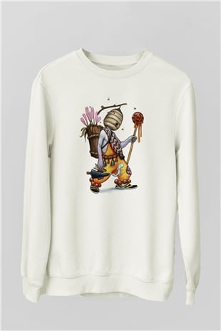 Arıcı Beyaz Unisex Sweatshirt