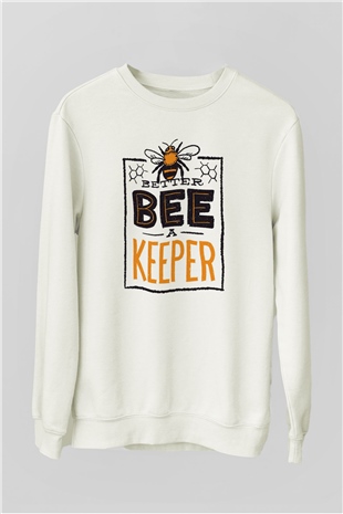 Arıcı Beyaz Unisex Sweatshirt