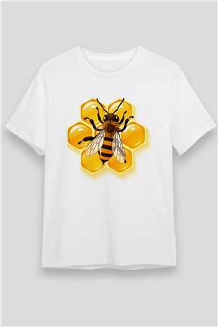 Arıcı Beyaz Unisex Tişört T-Shirt - TişörtFabrikası