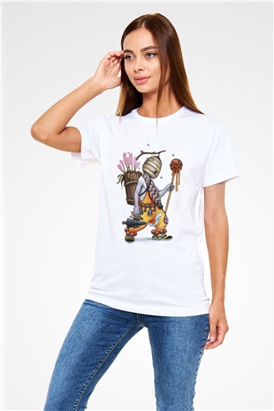 Arıcı Beyaz Unisex Tişört T-Shirt - TişörtFabrikası