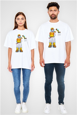 Arıcı Beyaz Oversize Tişört Oversize T-shirt - TişörtFabrikası